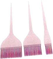 LOORGVEL 3pcs Tail Hair Dyeing Brushes Set Professional Applicator with Glitter Handles for Application for Home and Salon Use Beginner-friendly Hair Tinting Tools