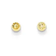14K Yellow Gold 3mm Diamond Cut Half Ball Stud Earrings Madi K Child's Jewelry