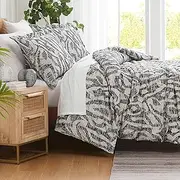 [Southshore Fine Living, Inc.] Oversized California King Duvet Cover Set Soft Premium Geometric Print Duvet Comforter Cover with Zipper Closure, Includes 1 King Duvet and 2 Matching Shams, Khari Slate