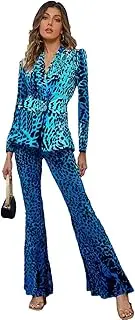 [Zadaos] Women's Suit Sets Print Pencil Pants + Jacket 2Pcs Suit Two Piece Set Outfits