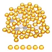 100 Pcs Flat Back Round Acrylic Rhinestones,8mm Yellow Crystal Rhinestones