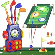 QDRAGON Golf Toy Set for Children, Mini Golf Case with 4 Golf Clubs and 8 Balls, Mini Golf Play Set, Children's Games Children, Boys, Girls 3 4 5 6 Years