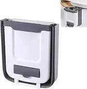 TOMVAES Collapsible Plastic Garbage Can with Trash Bag, Wall Mounted Trash Can, 10L Foldable Kitchen Trash Can, Rubbish Bin Suitable for Cupboards, Bathrooms, Bedrooms, Offices, and Camping ﻿