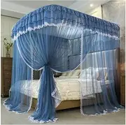 Summer Bed Mosquito Net, Single Bed Double Bed Metal Support King Size Bed Curtain, Romantic Bedroom Decoration (Colour: Pink-1, Size: 200X220CM) (Color : Blue, Size : 180X220CM)