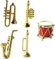 1 Set Miniature Saxophone Model for Dollhouse Realistic Mini Instrument Smooth Surface Mini House Decor