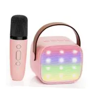 Mini Kids Karaoke Machine, Portable Bluetooth Speaker with P-ink 1 Mic