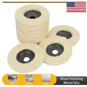 10Pcs 4 Inch Wool Felt Polishing Wheel Disc, Buffing Pads for 100 Angle Grinder