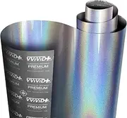 VViViD+ Ultra Gloss Silver Rainbow Metallic Vinyl (1ft x 5ft) Premium Car Wrap Film, UltGlsSRbowMt1ftx5ft