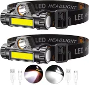 COB LED Headlamp USB Rechargeable Headlight WorkLight Head Torch Lamp Flashlight