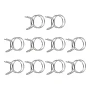10Pcs 19mm/0.75inch Double Wire Spring Hose Clamp, Adjustable Spring Clips