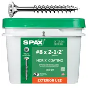 SPAX #8 x 2-1/2" Exterior Flat Head Deck Wood Screws Construction Torx T-Star Pl