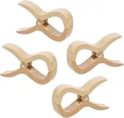 tuuli Wooden Pegs, Large Wooden Pegs, Clothes Pegs for Beach Towel, Beach Lounger, Yacht, Pram, Laundry Accessories, Pack of 4 - 1