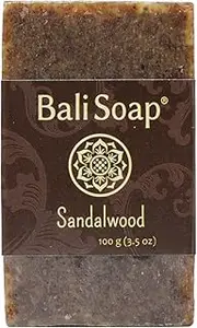 Bali Soap - Sandalwood Natural Soap - Bar Soap for Men & Women - Bath, Body and Face Soap - Vegan, Handmade, Exfoliating Soap - 3 Pack, 100g each