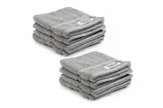 8pc Onkaparinga 30x30cm Cotton Flinders Bathroom Face Washers Set 600GSM Grey