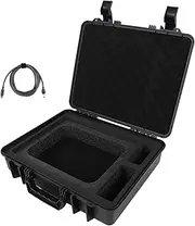 Mini Case, Water Proof Hard Travel Case Fits Mini Dish Kit, Custom Foam Interior with 9.8FT USB C to DC Power Cord, Carrying Case for Kickstand Pipe Adapter,