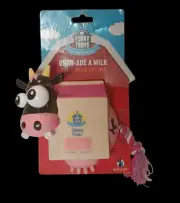 Vinyl Rubber Milk Carton Funny Farms Cow Goofy Squeak Toy Udders Stellar Pet