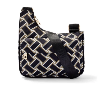 DVF Diane Von Furstenberg Target Vintage Weave Neutral Utility Crossbody Bag NEW