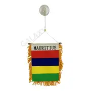Mauritius Flag Mini Banner / Double Sided Mini Mauritius Car Window Flag