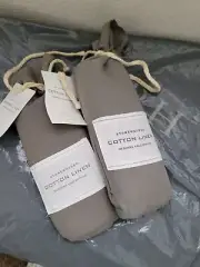 NWT Restoration Hardware RH Stonewashed Linen Cotton Graphite Euro Shams 2 Lot
