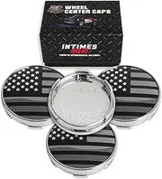 InTimesAuto 56MM 2.2 Inch Wheel Center Caps Rim Wheel Center Hub Caps, Pack of 4 Chrome with American Flag
