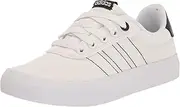 [adidas] VULCRAID3R Skate Shoe, White/White/Black, 1.5 US Unisex Little Kid