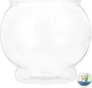 Kisangel Clear Plastic Fish Bowl Small Round Desktop Aquarium Falling Fish Tank for Compact for Home Office Decoration Easy to Clean for Betta Fish