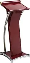 Lectern Podium Stand, Wood Lectern Stand-Up Wood Lectern Metal Podium Stand, Professional Lectern with Wide Countertop, Conference Restaurant Pulpit,