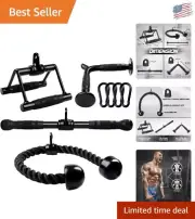 Versatile Gym Cable Attachments - Tricep Rope, Double D Handles & V Bar