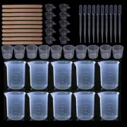 Useful Reusable Resin Tools Kit Silicone Mixing Cups Measuring Cups Stirrers