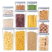 EQI 12 Pcs Pop Airtight Food Storage Containers with Lids for Kitchen Pantry ...