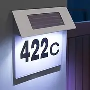 Solar Stainless Steel Address Sign Light – LED Outdoor Wall Light for Home, Garden, Street and Courtyard Waterproof Solar Night Light 1pc