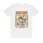 Steven Rhodes - A Cure For Stupid People - White T-shirt