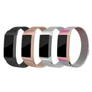 4 Pcs Stainless Steel Mesh Magnetic Band Replacement Strap For Fitbit Charge 3