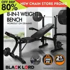 BLACK LORD Weight Bench 8in1 Press Multi-Station Fitness Home Gym Equipment