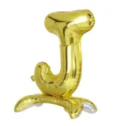 GOLD 27" tall Letter J Mylar Foil Standing Balloon Party Backdrop Decorations