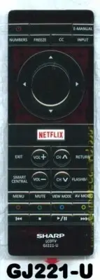 GJ221-U NEW SHARP OEM LED TV REMOTE CONTROL PN: 0980-0306-3230
