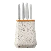 Furi Pro Stone 5pc Knife Block Set Olive Terrazzo 5 Piece | 41512
