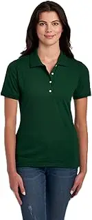 [Jerzees] Women's Short Sleeve Polo Shirts, Cotton Blend, Two Button Closure, Regular Fit, Sizes S-2xl, Forest Green, X-Large