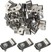 ARMASTUSE 100 Pcs Wire Fence Clips W/Screws, Stainless Steel Fencing Mounting Clips,Diameter Cattle Panel Clips, for 12-16 Gauge Welded Wire to Wood, Metal Or Vinyl Fence
