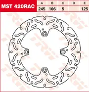 TRW Lucas Brake disc MST420RAC,rigid