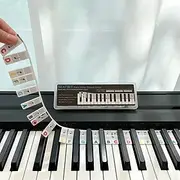 Piano Notes Guide For Beginner Removable Piano Keyboard Note Labels For Learning 88-Key Full Size Made Of Silicone No Need Stickers Reusable For Kids Student