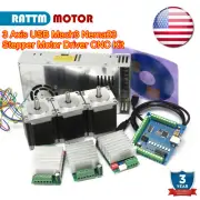 〖US〗3 Axis Nema23 270oz-in stepper motor& Driver &Power USB Mach3 Controller Kit