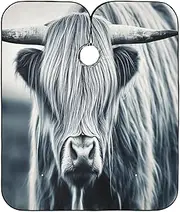 RPLIFE Highland Cattle Highland Cow Gray Hair Cutting Gown Cape Hair Color Cape, Salon Styling Capes, Highland Cattle Highland Cow Gray