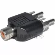 RCA Female Jack to Dual RCA Male Plugs Y Splitter Audio Cable Converter Adapter
