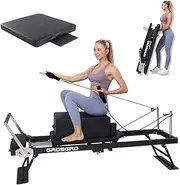 CRODRES Pilates Reformer Machine Foldable Pilates Machine Equipment for Home Pilates Exercise Equipment with Springs