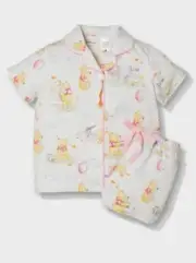 Peter Alexander Winnie the pooh kids pj set size 6 BNWT girls button up shorts