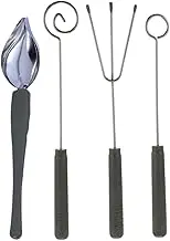 PHENOFICE 1Set Stainless Steel Dessert Tools Chocolate Sauce Drawing Spoons for Cake Decorating Cheese and Fruit Fondue Forks Home Accessory for Easy Plating