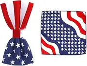 [BESTYASH] Fashionable Men's Independence Day Bow Tie Set Party Printed Tie Pocket Towel