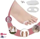 Silicone Gel Toe Thumb Straightener Separator Double Loop Corrector x 1 Pair