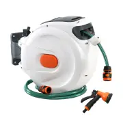 Garden 10M Retractable Water Hose Reel Garden Spray Gun Storage AutoRewind